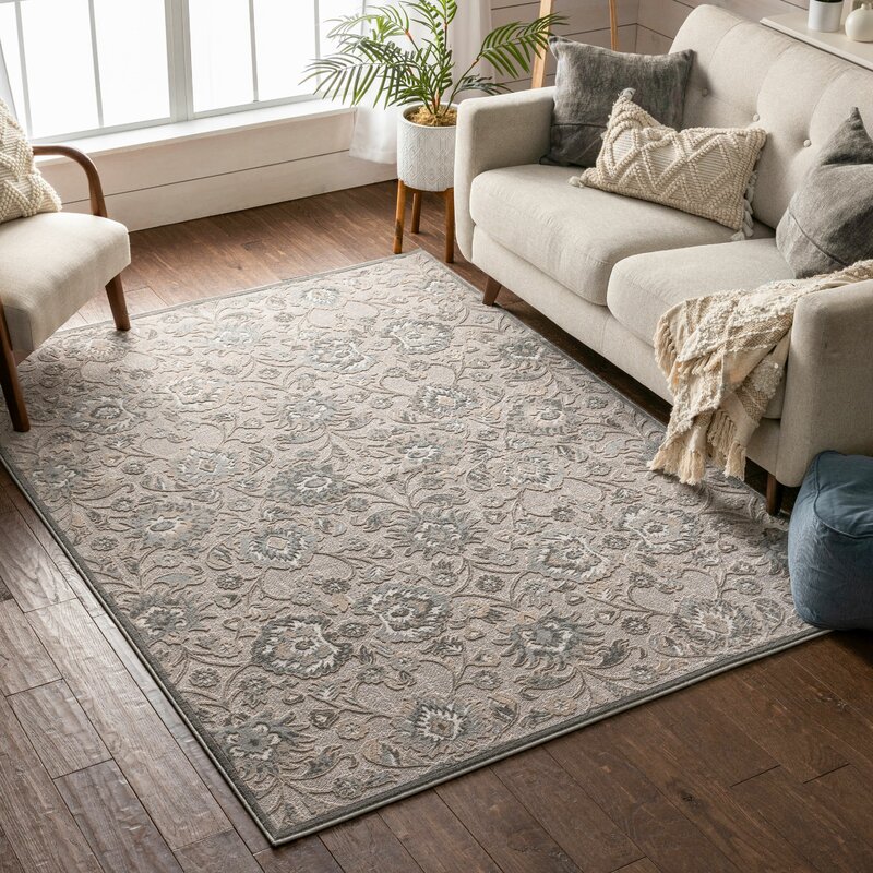 Well Woven Blossom Gray/Brown Rug | Wayfair