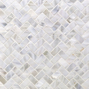Herringbone White Cream Tile You Ll Love Wayfair Pacif Random Sized Gl Pearl Shell Mosaic Tile In Polished White