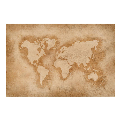 Antique World Map 2.9m x 4.32m Textured Matt Peel & Stick Wall Mural East Urban Home
