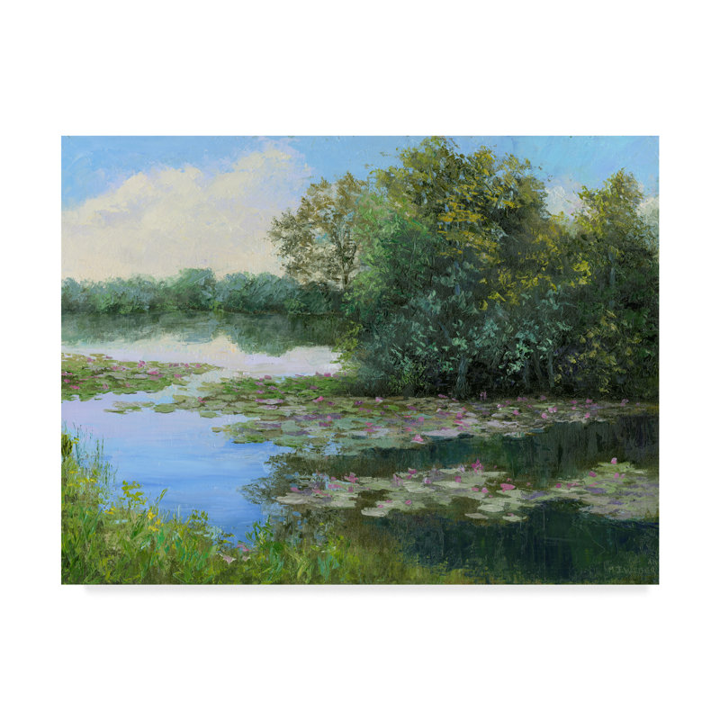 Charlton Home Water Lily Pond Acrylic Painting Print On Wrapped