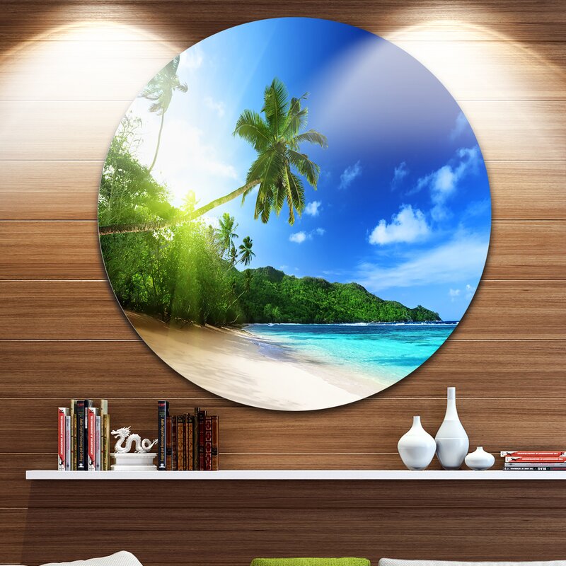 East Urban Home Landscape Sunset Beach With Palm Photograph