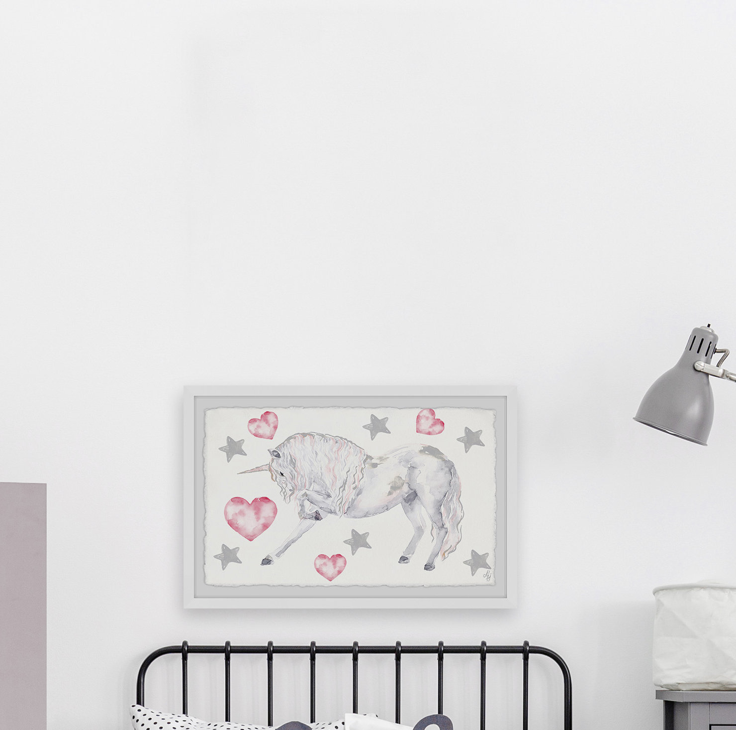 Harriet Bee Scapula Curly Unicorn Framed Art Wayfair