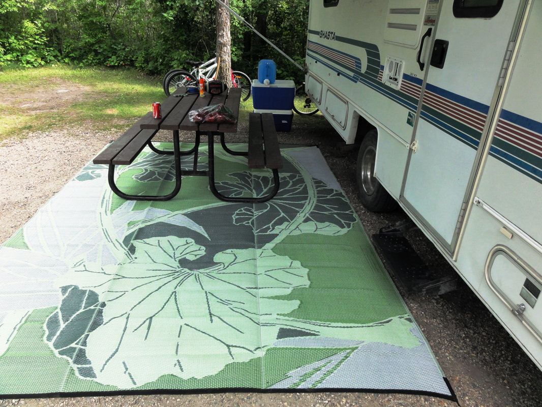 B Begonia Blossom Rv Camping Patio Mat Green Grey Outdoor Area Rug Blossom Rv Camping Patio Mat Green Grey Outdoor Area Rug