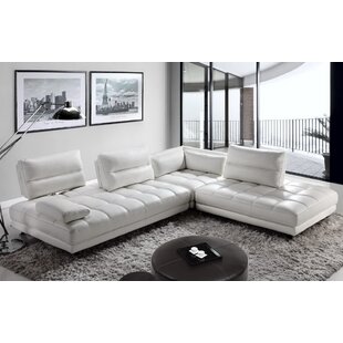Carlyle Genuine Leather Right Hand Facing Modular Sectional By Orren Ellis