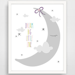 Claudine Dream Big Little One Sleepy Moon Paper Print