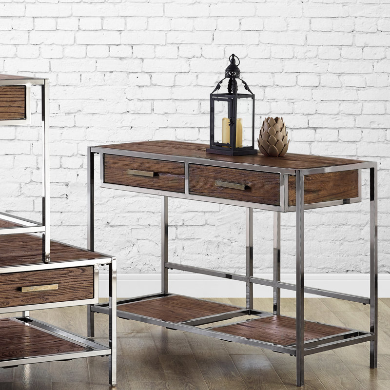 Brayden Studio Falkner Modern Industrial Style Wood And Smoked