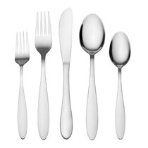 Service for 8 Pfaltzgraff 5077857 Wheels Frost  44-Piece Stainless Steel Flatware Set with Serving Utensil Set 