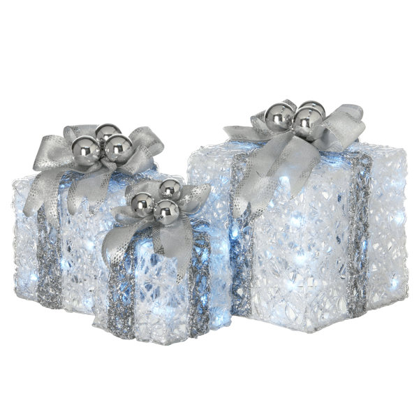 3 Piece Pre-Lit Gift Box Assortment Lighted Display &amp; Reviews | Birch Lane