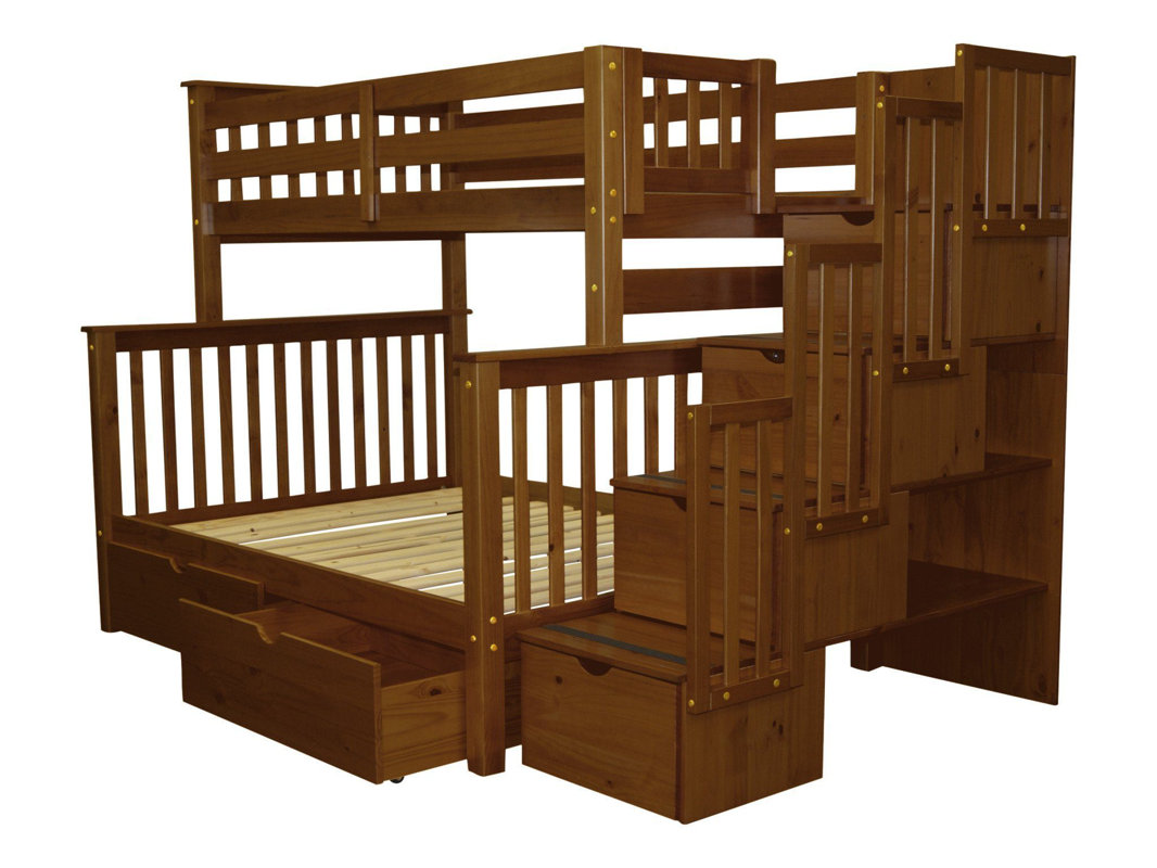Bedz King Stairway Twin over Full Bunk Bed with Extra Storage & Reviews