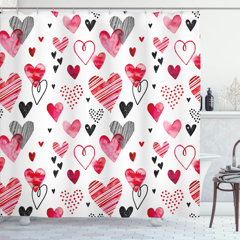Details about   Valentines Colorful Heart Shape Light Spots Shower Curtain Set Bathroom Decor LB 