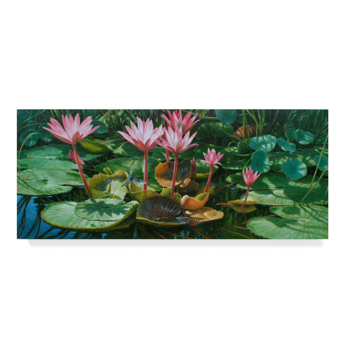 World Menagerie Lily Pond Flowers Acrylic Painting Print On