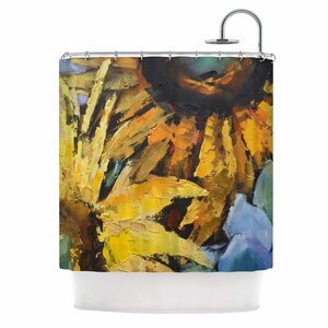 Carol Schiff Sunflowers and Hydrangea Floral Shower Curtain