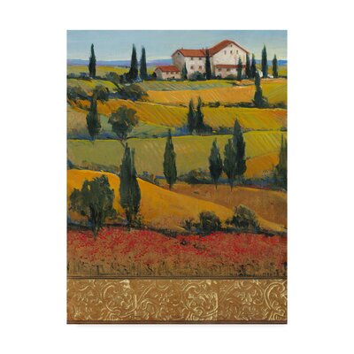 'Hilltop Villa I' Acrylic Painting Print on Wrapped Canvas Fleur De Lis Living Size: 47