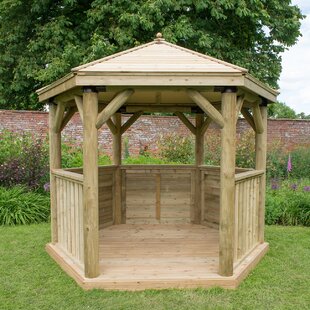 3.5 X 3m Wooden Gazebo With Timber Roof By Sol 72 Outdoor