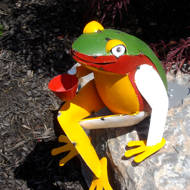 Plow Hearth Recycled Metal Coffee Frog Garden Statue Reviews Helpful0