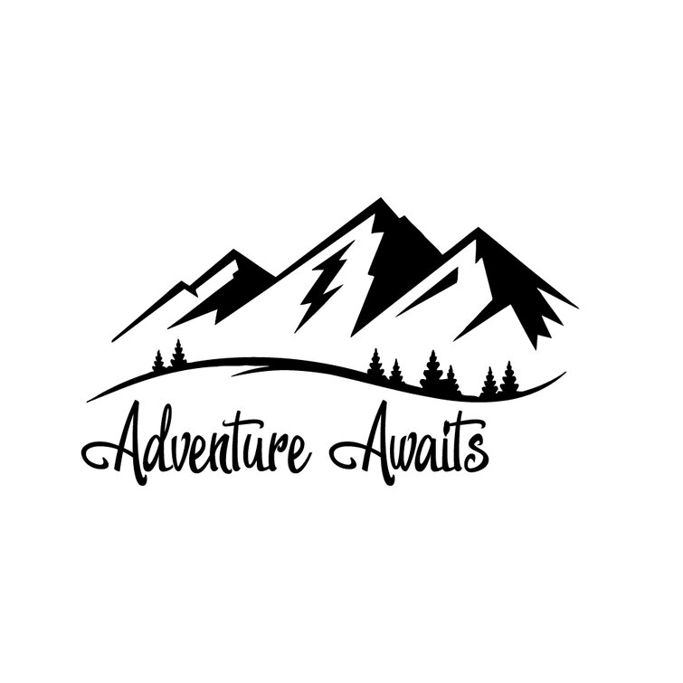 Camping Decal Vinyl Car Decal Adventure Sticker Travel Decal Adventure Time Decal Adventure Awaits Decal Mountain Decal