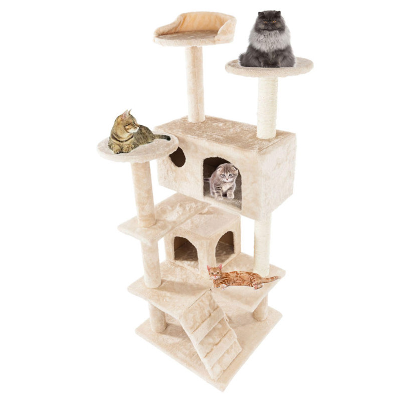 Tucker Murphy Pet Shauna 52 Solid Cute Sisal Rope Plush Climb Tower Cat Tree Reviews Wayfair