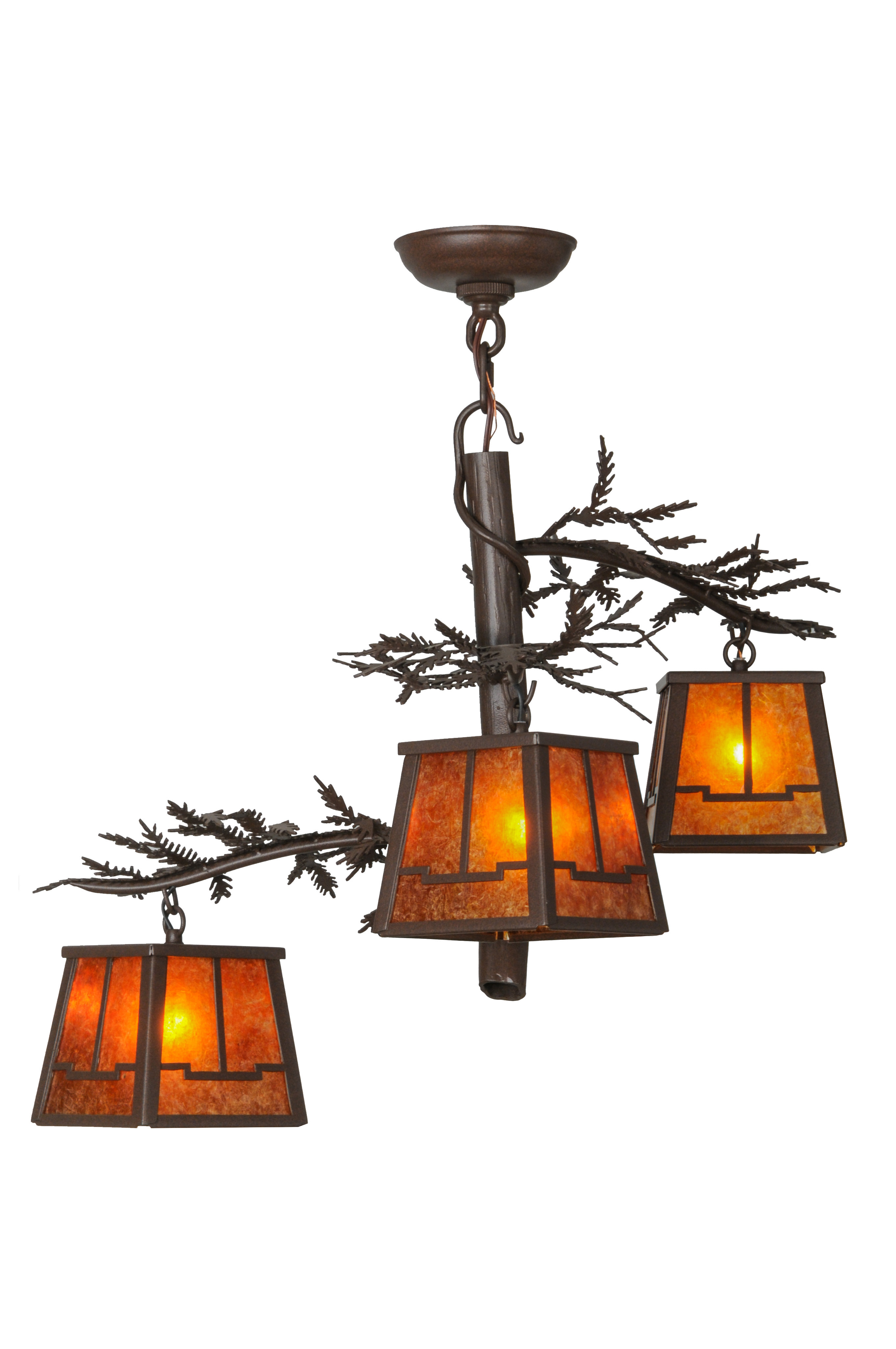 Meyda Tiffany Pine Branch Valley View 3 Light Shaded Classic Traditional Chandelier Wayfair