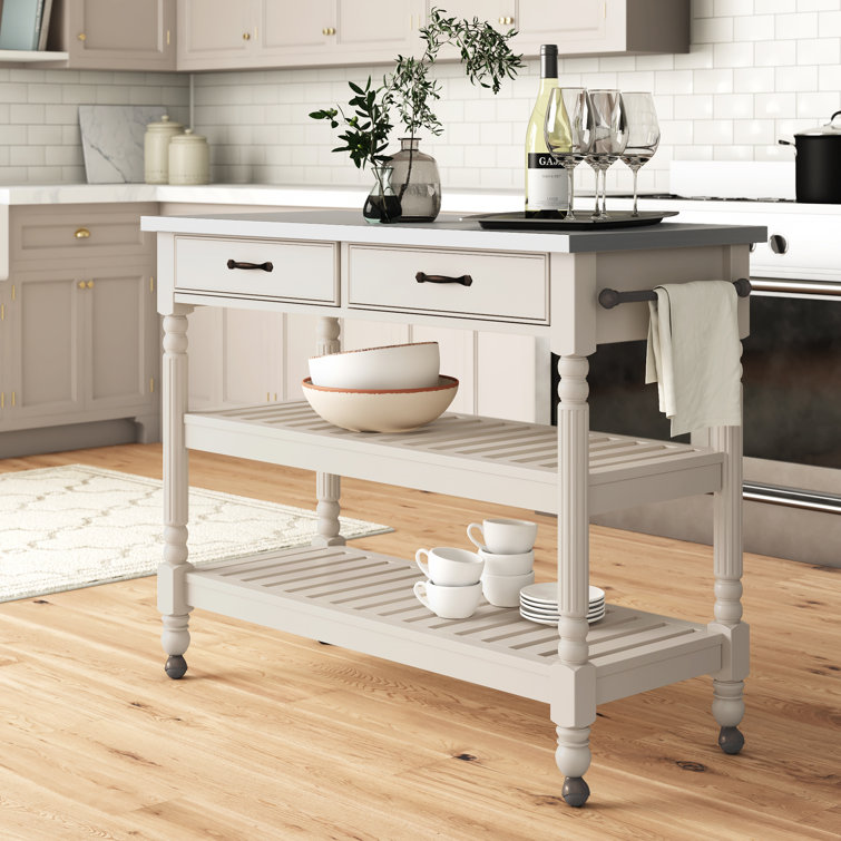 Birch Lane Acushnet Kitchen Cart Stainless Steel Top Reviews Wayfair Ca
