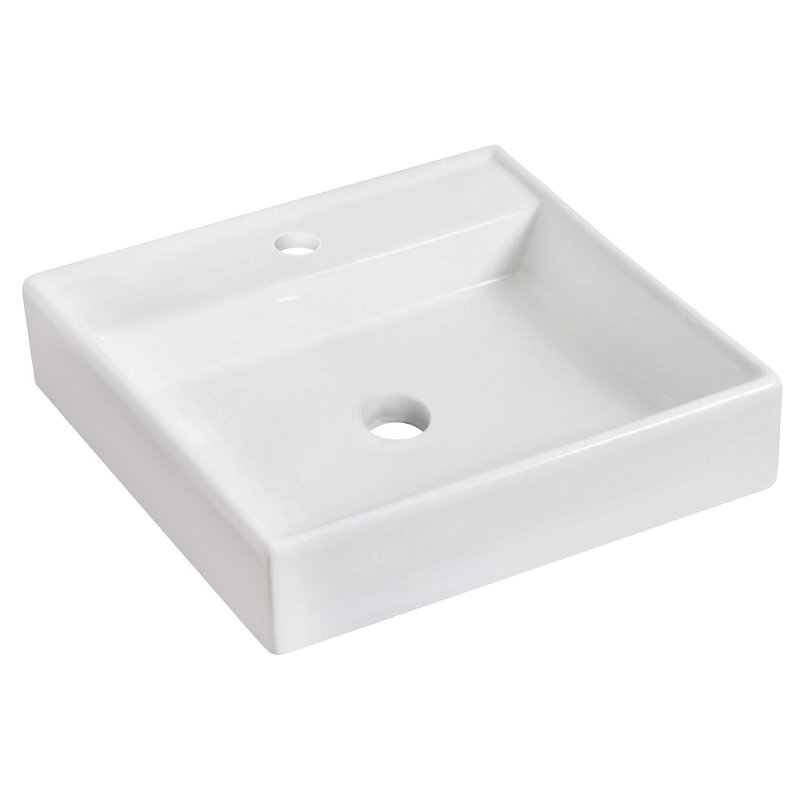Avanities Above Counter Ceramic Square Vessel Bathroom Sink And Overflow Wayfair