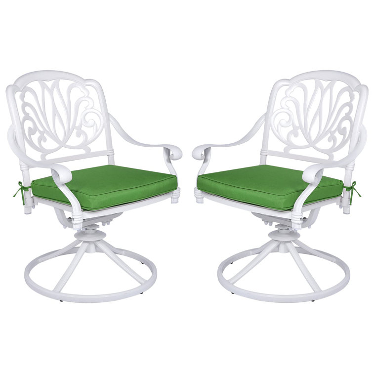 Furniture Set for Garden Backyard Bistro Balcony Outdoor Metal Swivel Dining Chairs,2 Pcs MEOOEM Patio Rocker Chairs with Cushion 