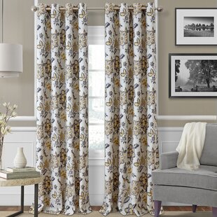 View Sorrento Floral flower Room Darkening Thermal Grommet Single Curtain