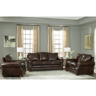 Pelaez 3 Piece Leather Living Room Set by Canora Grey
