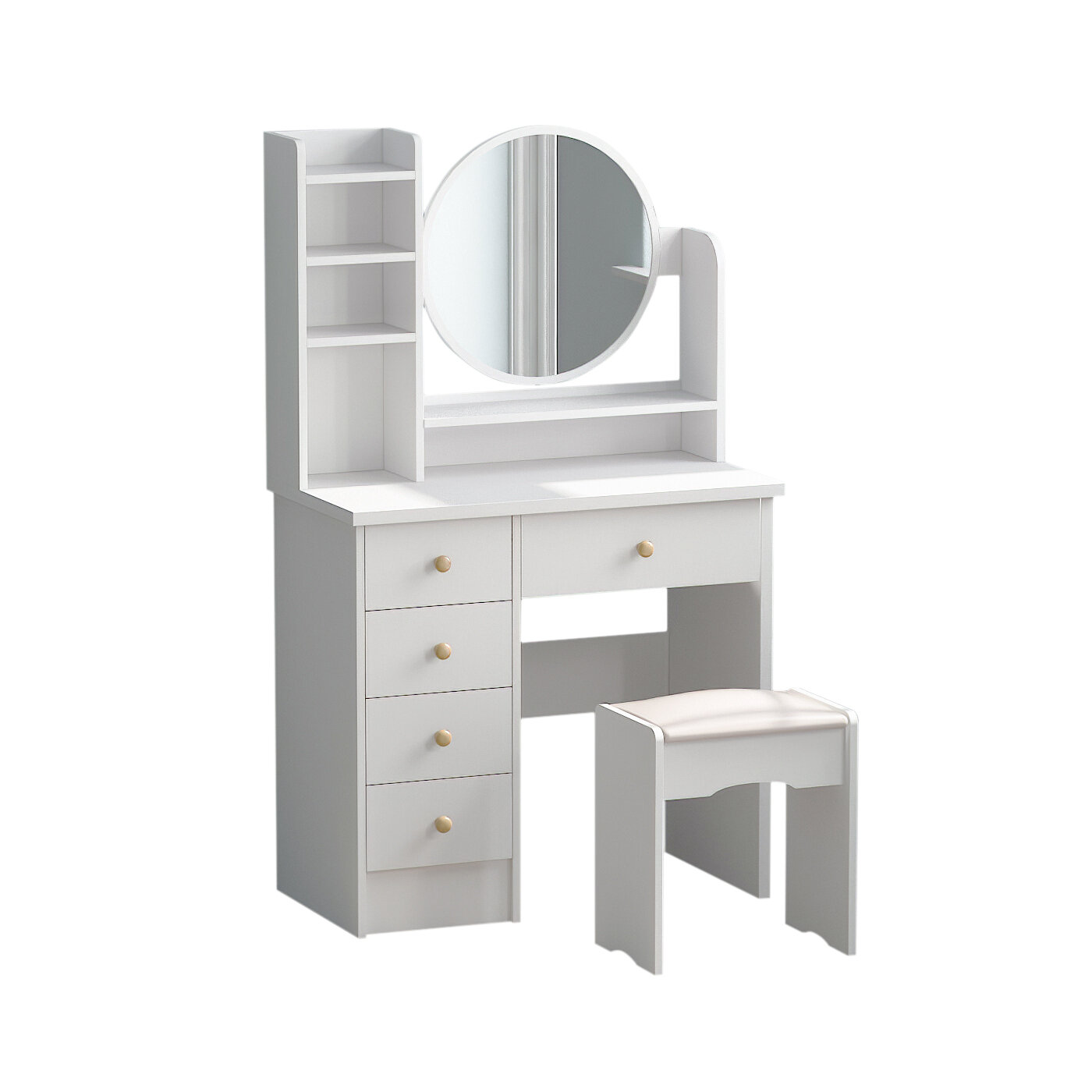 Winston Porter Orovada Vanity Set With Stool And Mirror Wayfair