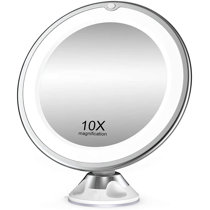 with 1X/10X Magnification HD Double Side Suit for Bathroom Dressing Room NJYT Folding Vanity Lamp Retractable 360 Rotating Function Shaving Mirror