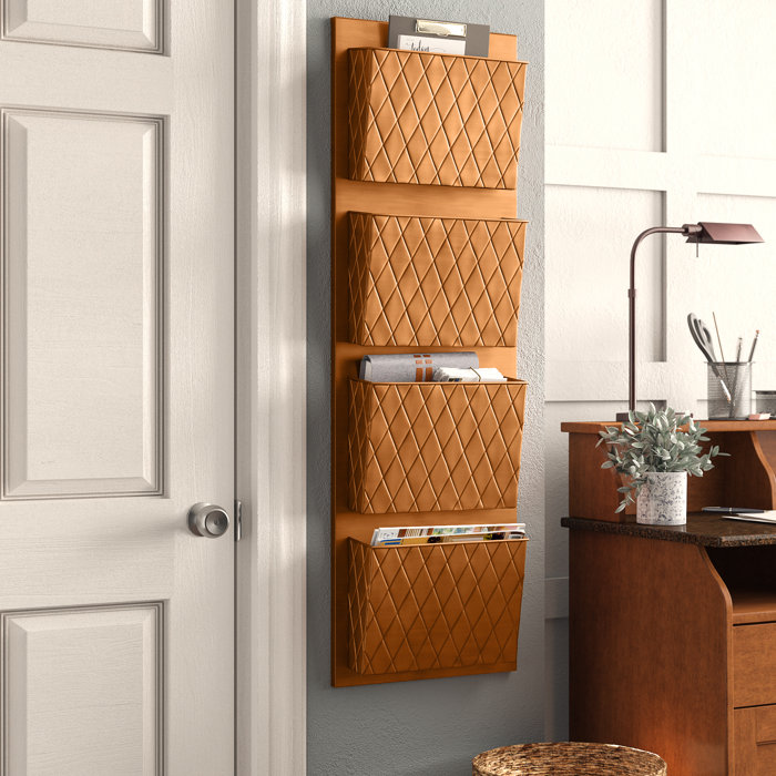 Home Two Tier Wall File Holder Durable Chrome Metal Rack With