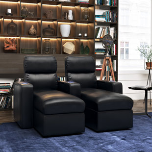 Go to store & view more images Red Barrel Studio Power Recline Leather Home Theater Loveseat (Row of 2) (Set of 2)