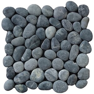 Classic Pebble Random Sized Natural Stone Pebble Tile in Black