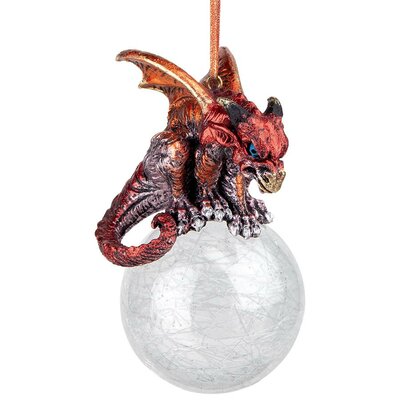 Design Toscano The Pensive Percher Dragon Collectible Holiday Hanging Figurine