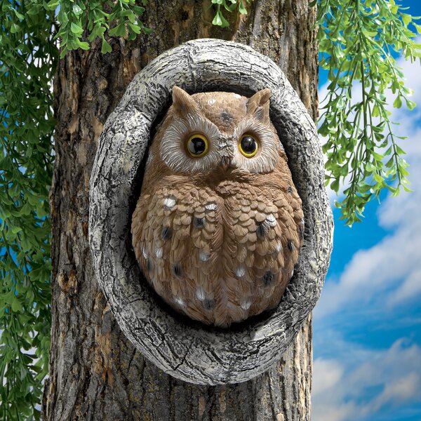 Details about   Home Outdoor Ornament Garden Decoration Miniature Owl Design Wall Statue Display 