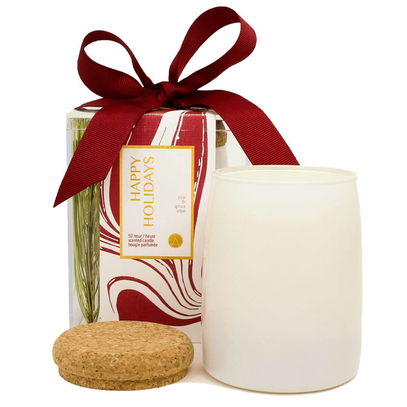 Happy Holidays Pine Tree Scented Soy Jar Candle