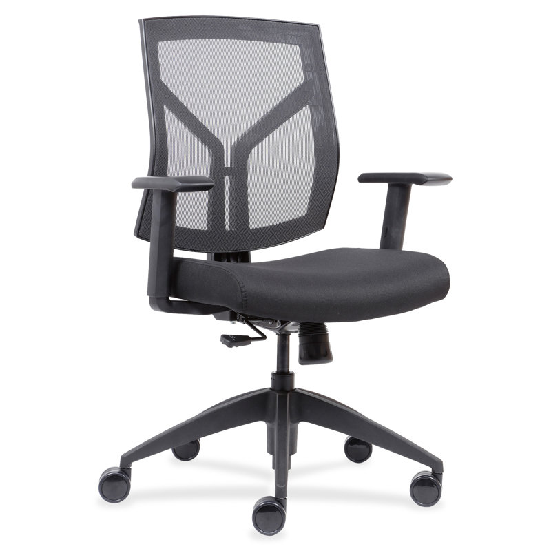 Lorell Mid Back Chairs With Mesh Back Fabric Seat Reviews Wayfair