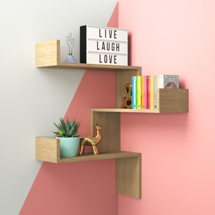 32.5cm Pink Floating Picture Photo Shelf Thin Wooden Wall Ledge Shelves 