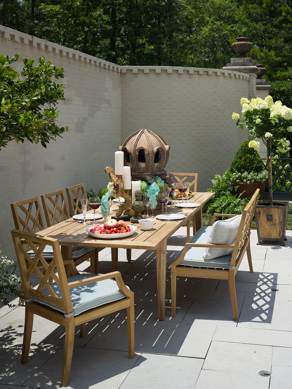 extendable outdoor dining table on Summer Classics Farm Extendable Teak Dining Table Wayfair