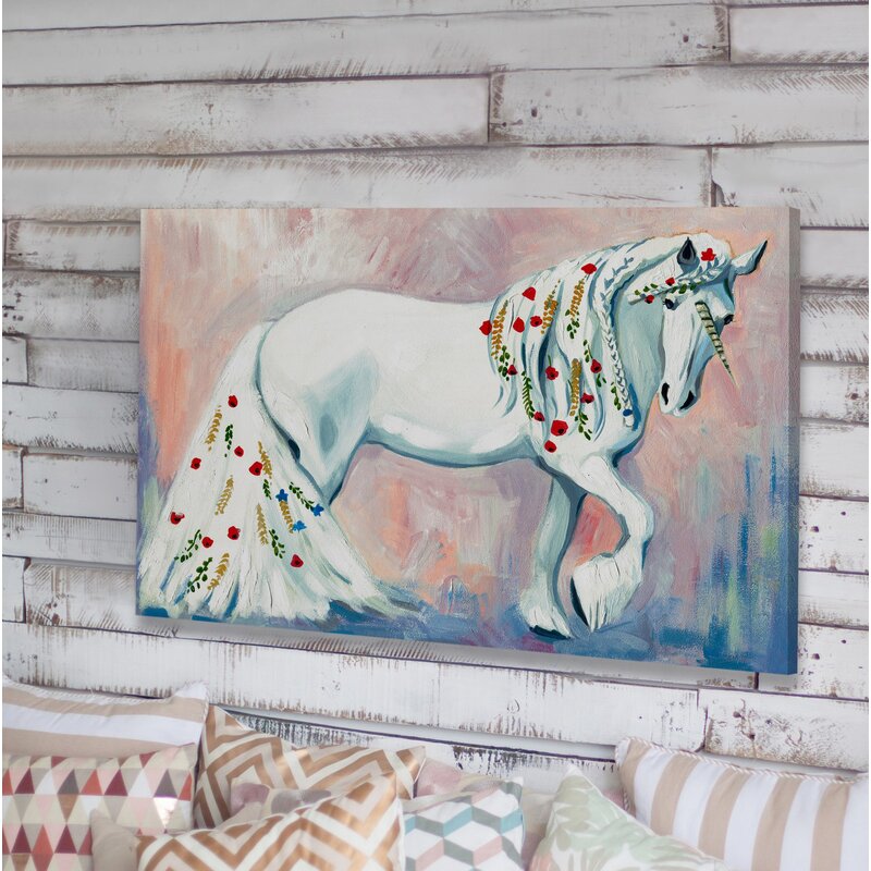 Oversized Unicorn Wall Decorations - 'Albert 'Unicorn Style' Print on Canvas