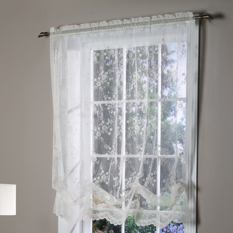 August Grove Valmer Floral Sheer Rod Pocket Curtains Drapes