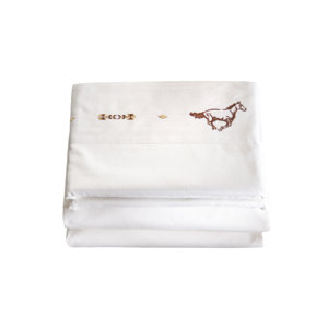 Hannes 4 Piece Embroidered Horse 200 Thread Count 100% Cotton Sheet Set