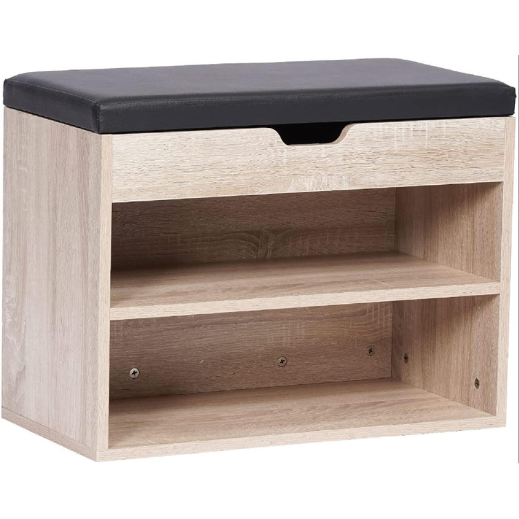 Latitude Run® Faux Leather Shoe Storage Bench Wayfair