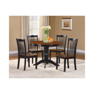 Seamon Transitional Round Dinette 5 Piece Solid Wood Dining Set August Grove