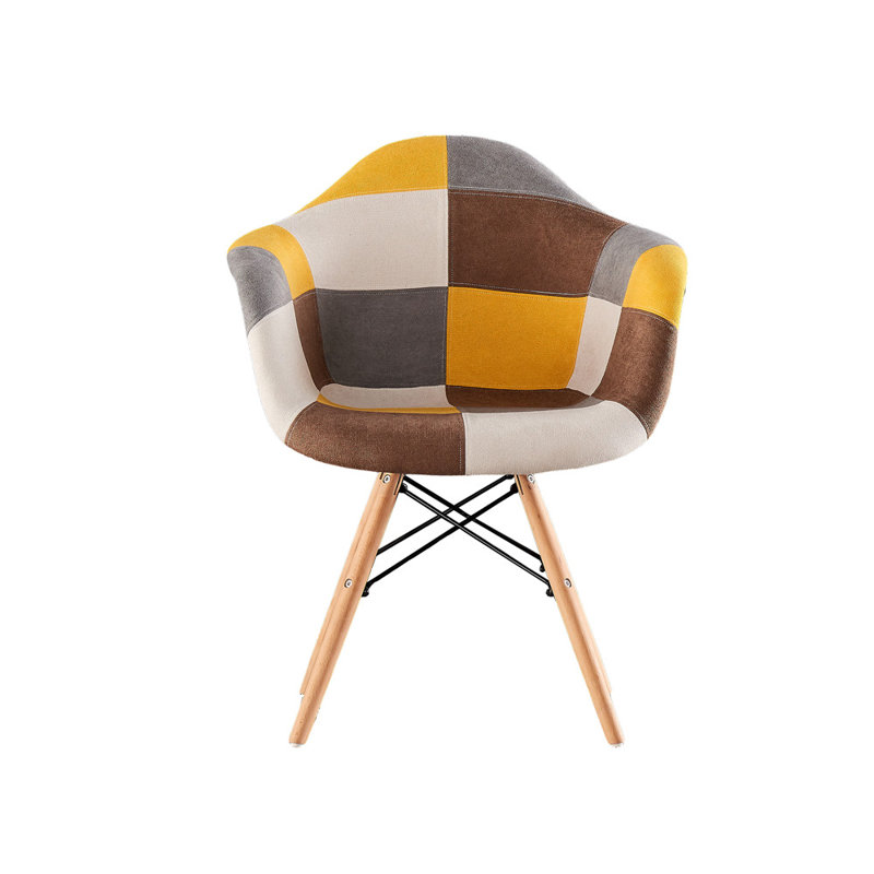 George Oliver Roberson Upholstered Arm Chair In Yellow Brown White Wayfair