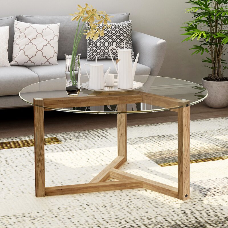 Brayden Studio Venedy Cross Legs Coffee Table | Wayfair