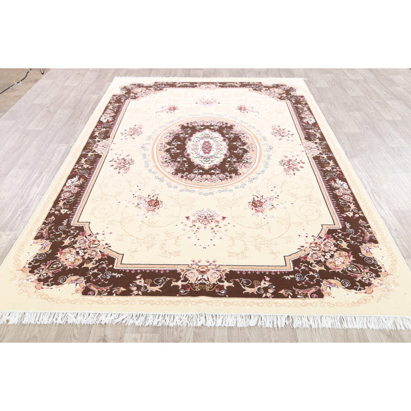 Astoria Grand Schilling Tabriz Persian Beige Ivory Area Rug Wayfair