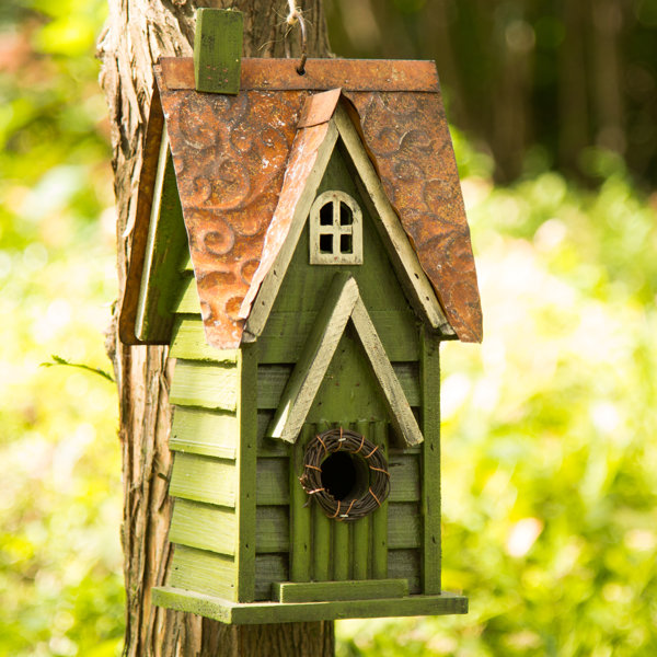 Birdhouses Grass Roof Beach Hut Happy Hour Tiki Bar Wood Fairy
