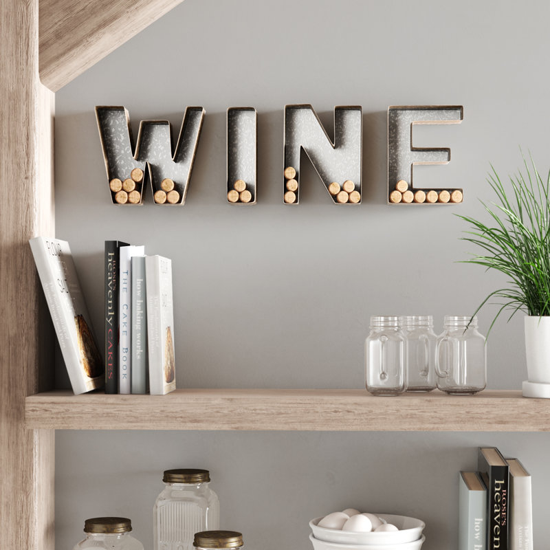 4 Piece Wine Letter Set Cork Holder Wall Decor Set Reviews