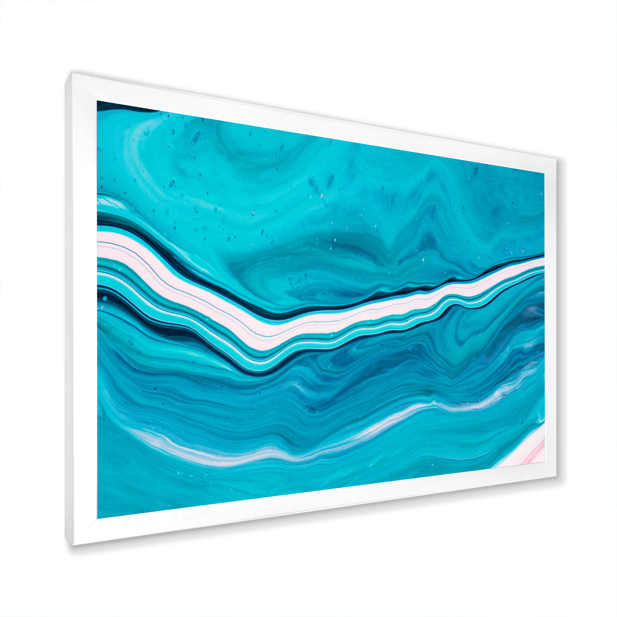 Winston Porter Luxury Turquoise Marble River VI on Wayfair
