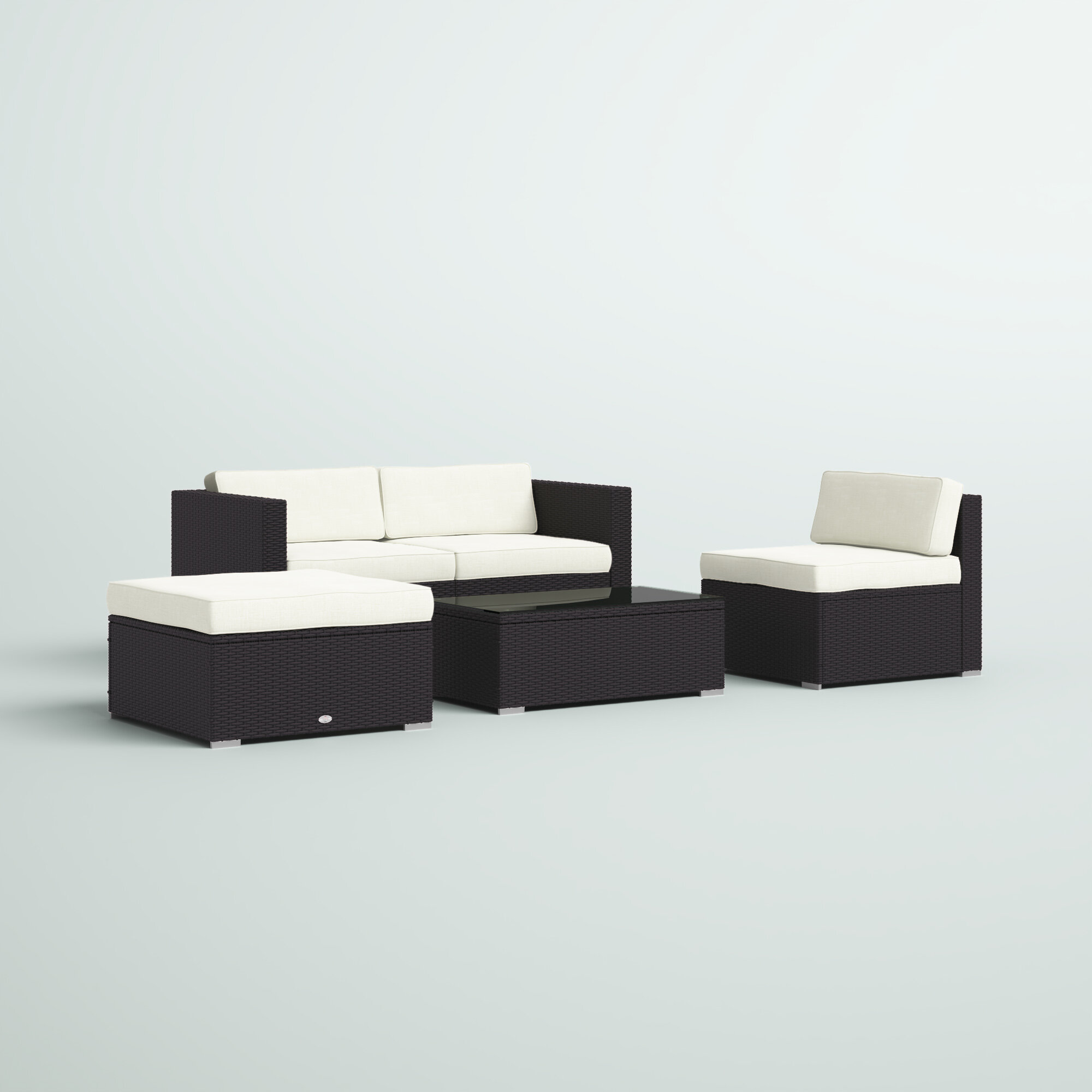 hazen 5 piece rattan sectional